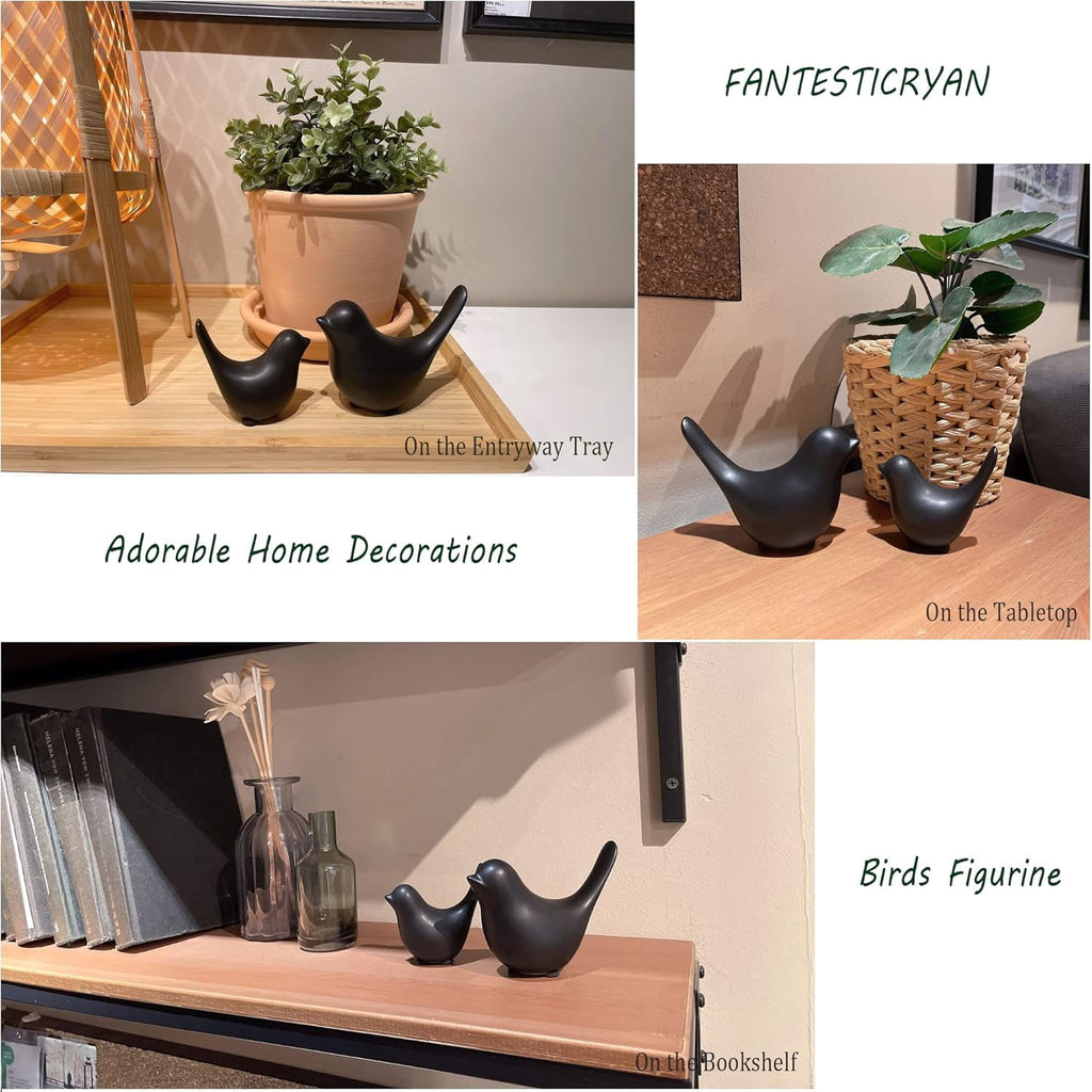 Small Birds Statues Gold Home Decor Modern Style Figurine Decorative Ornaments for Living Room, Bedroom, Office Desktop, Cabinets Extra Large-Golden