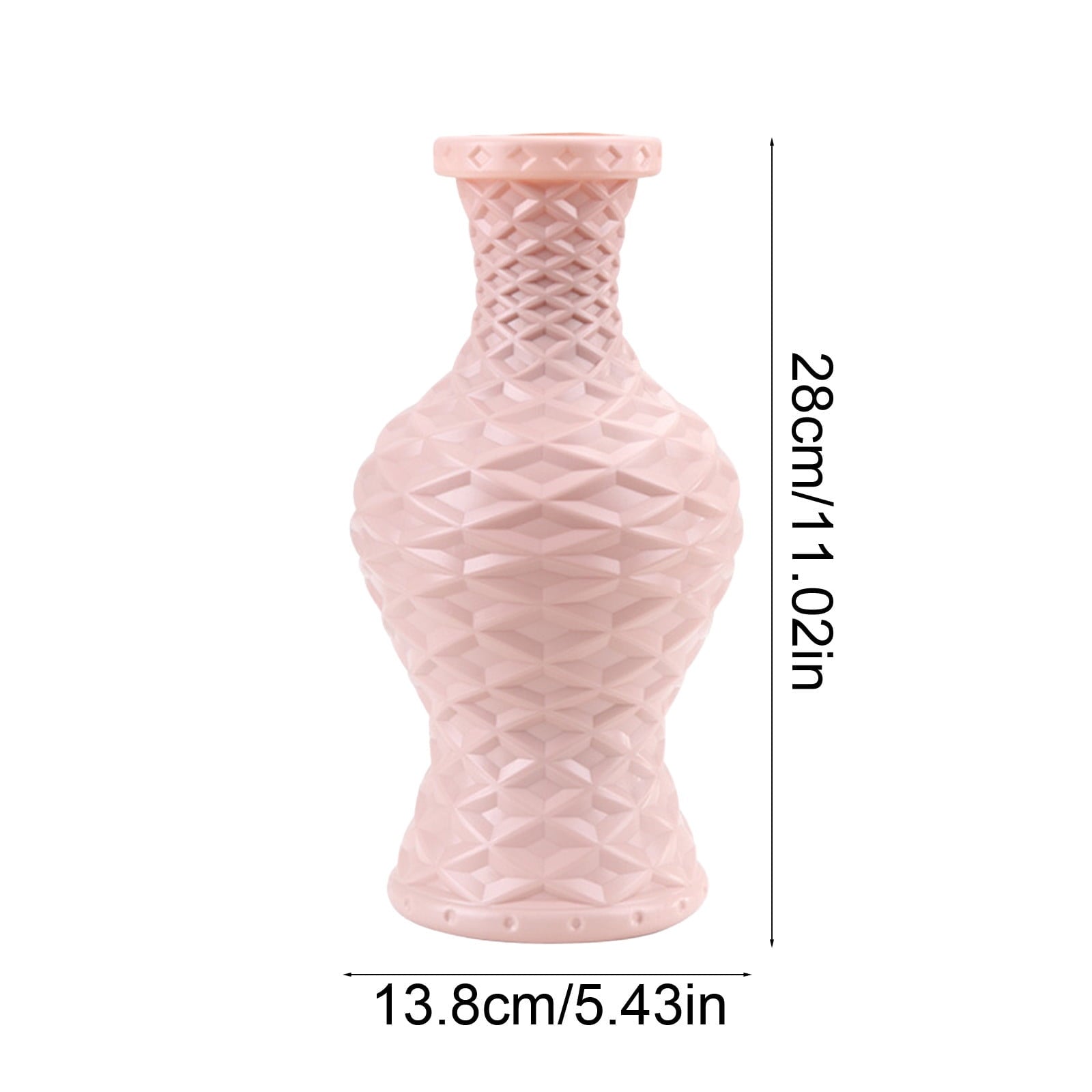 Plastic Flower Vase with Imitation Glazed Finish, 11 Inch Shatterproof Decorative Centerpiece for TV Cabinet and Living Room Styling