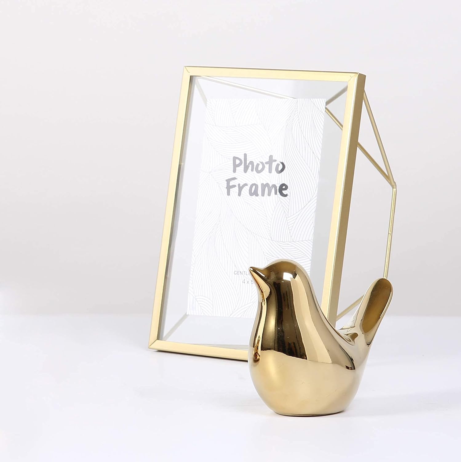 Small Birds Statues Gold Home Decor Modern Style Figurine Decorative Ornaments for Living Room, Bedroom, Office Desktop, Cabinets Extra Large-Golden