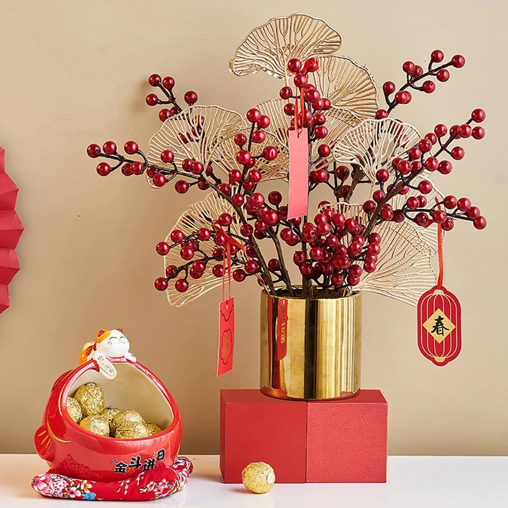 Ceramic Candy Box Cute Storage Box Money Box Chinese Home Decor for Attract Wealth and Good Luck
