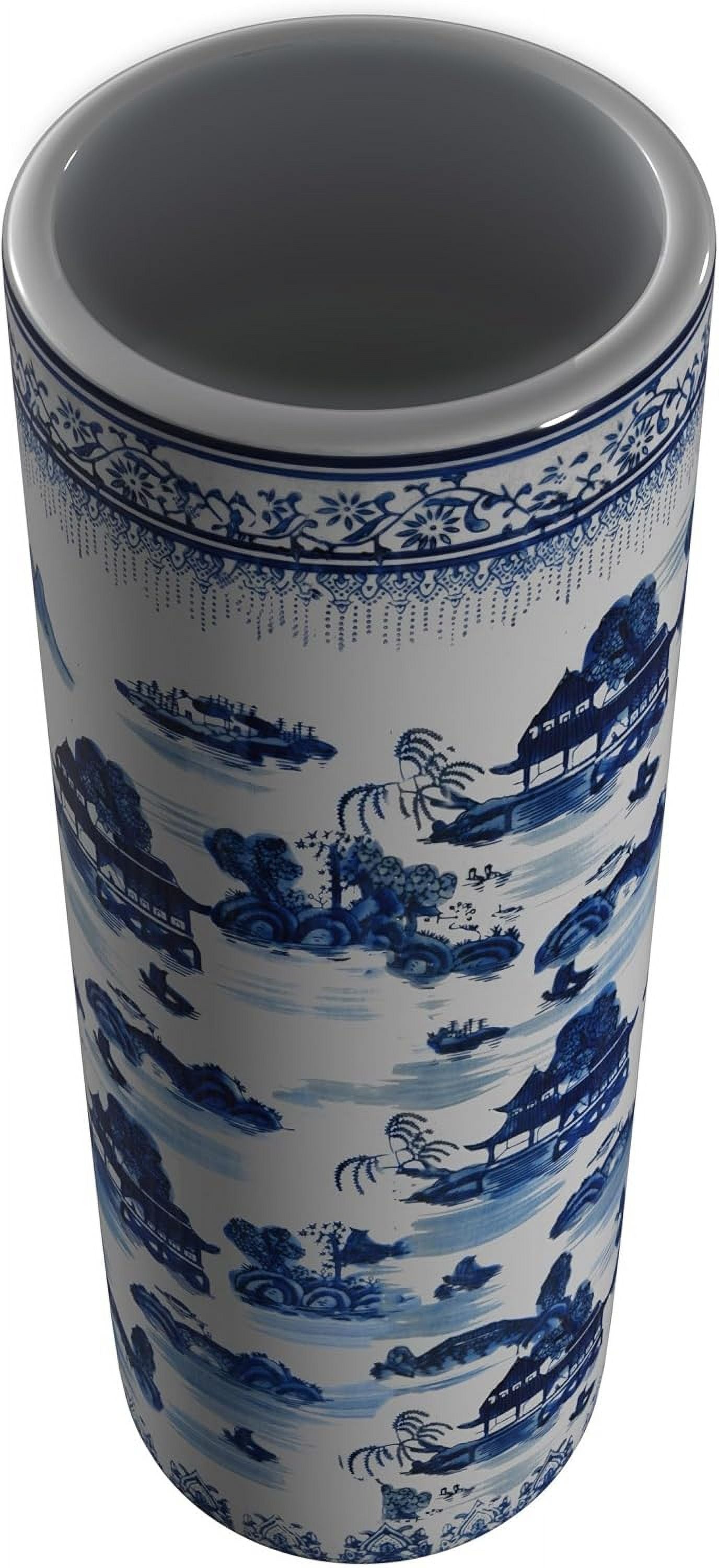20 Blue & White Porcelain  Stand with Landscape Design
