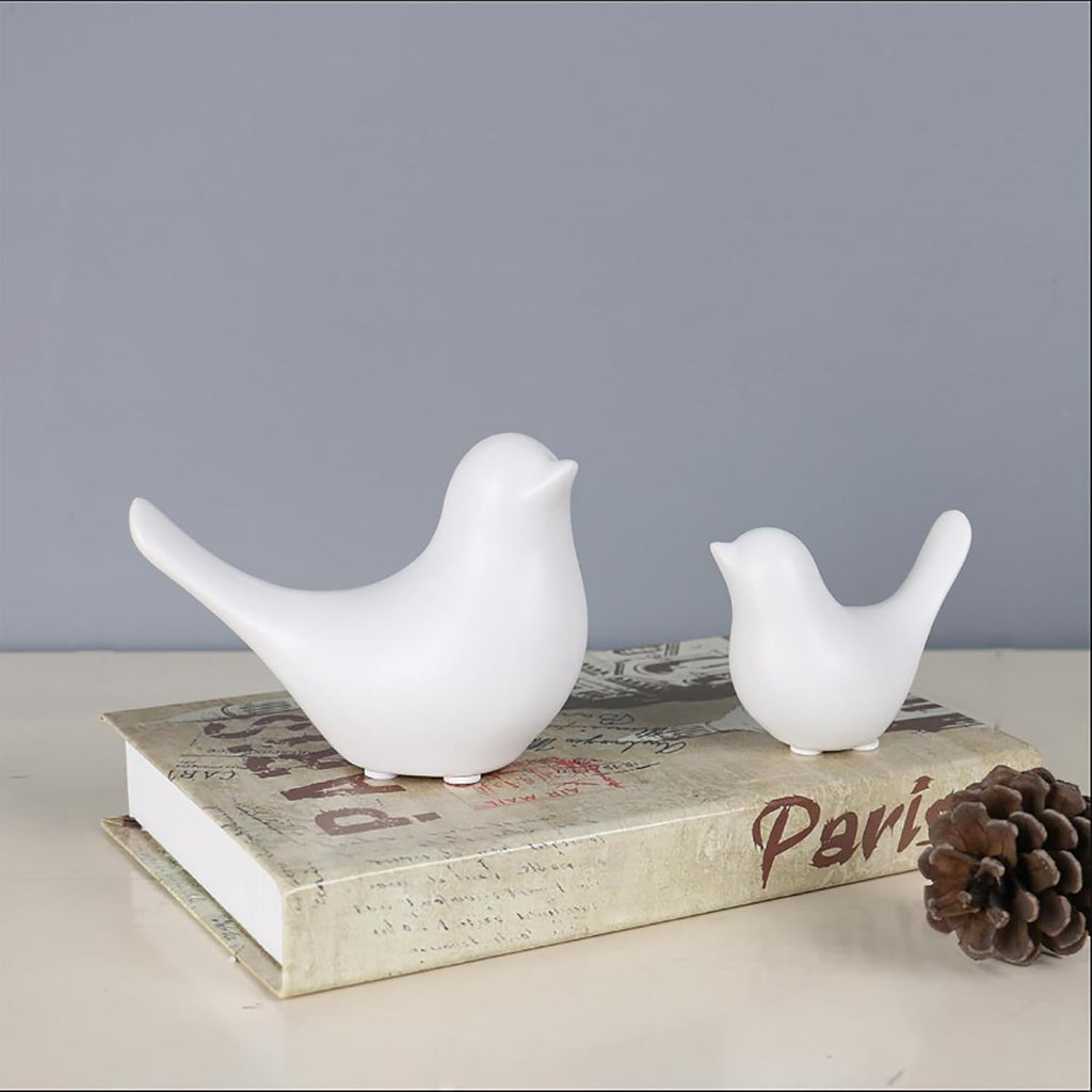Small Birds Statues Gold Home Decor Modern Style Figurine Decorative Ornaments for Living Room, Bedroom, Office Desktop, Cabinets Extra Large-Golden