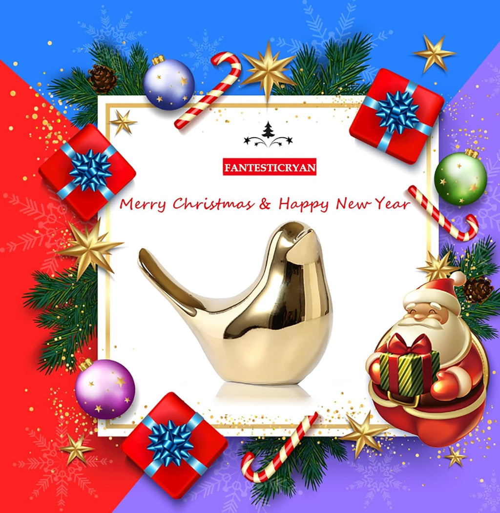 Small Birds Statues Gold Home Decor Modern Style Figurine Decorative Ornaments for Living Room, Bedroom, Office Desktop, Cabinets Extra Large-Golden
