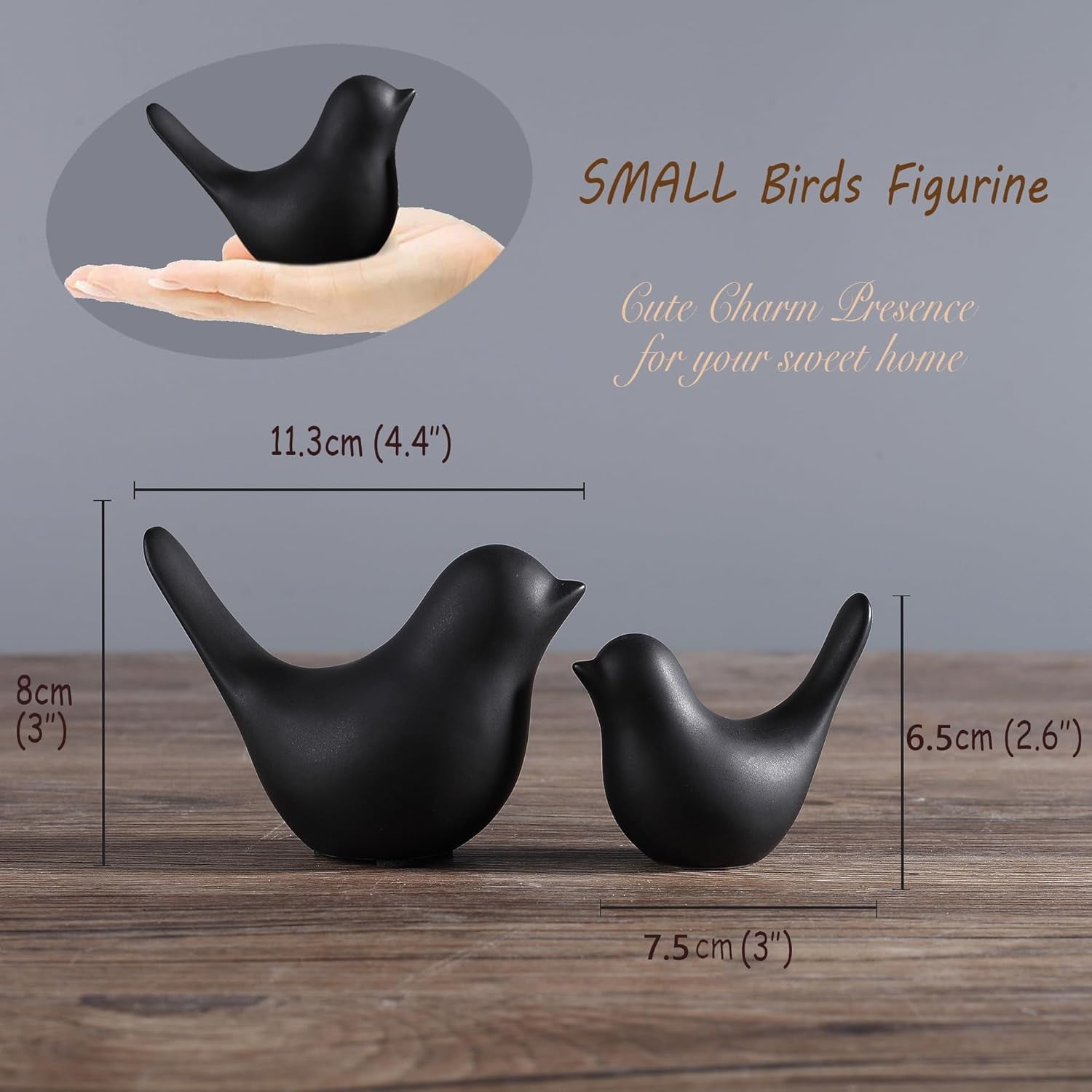 Small Birds Statues Gold Home Decor Modern Style Figurine Decorative Ornaments for Living Room, Bedroom, Office Desktop, Cabinets Extra Large-Golden