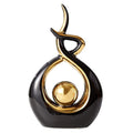 Ceramic Statue Figurine Black and Gold Small Modern Abstract Art Home Decor