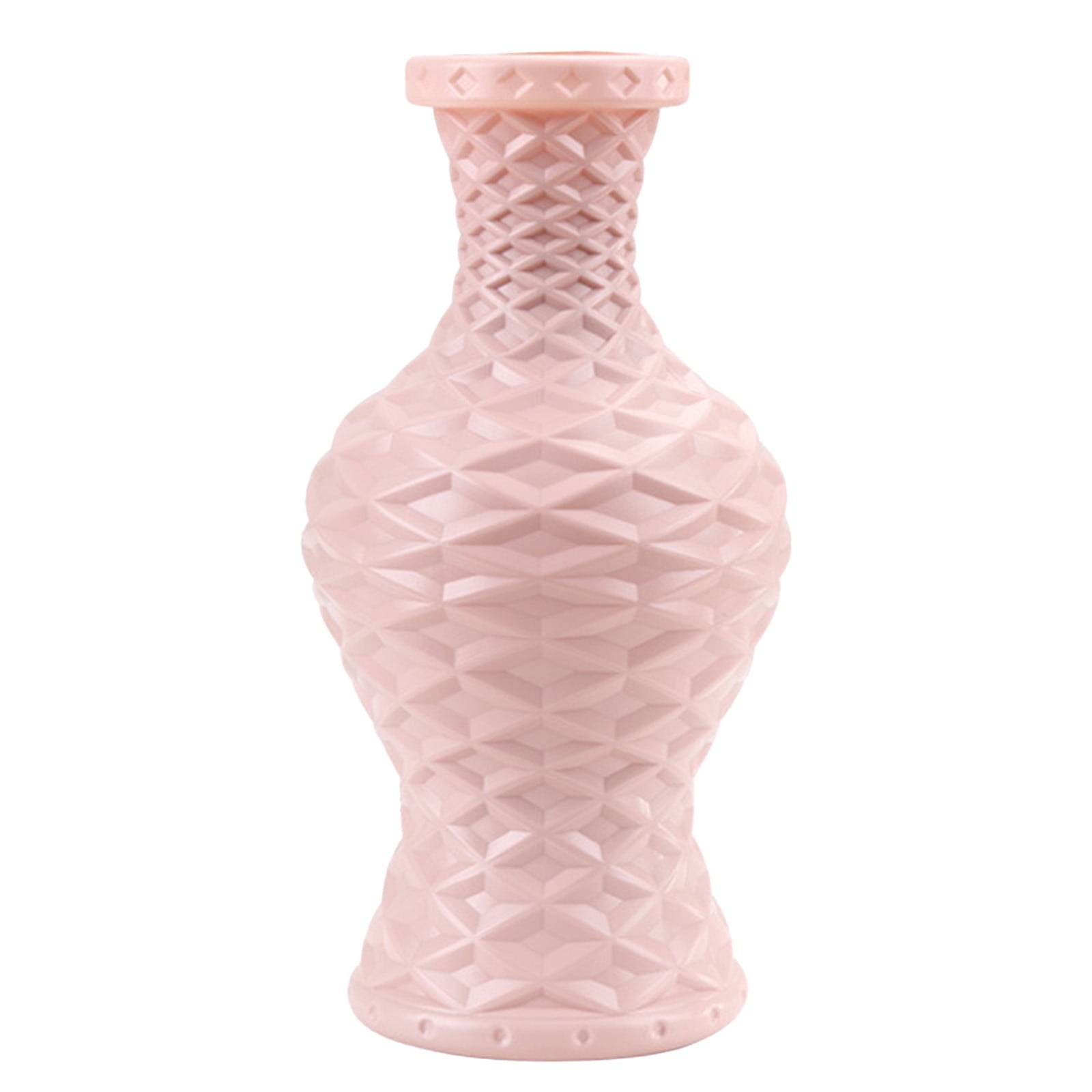 Plastic Flower Vase with Imitation Glazed Finish, 11 Inch Shatterproof Decorative Centerpiece for TV Cabinet and Living Room Styling