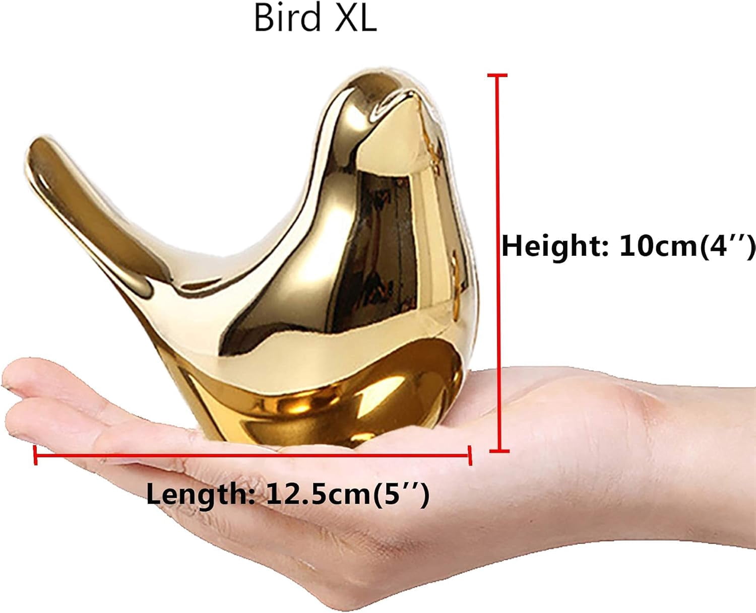 Small Birds Statues Gold Home Decor Modern Style Figurine Decorative Ornaments for Living Room, Bedroom, Office Desktop, Cabinets Extra Large-Golden