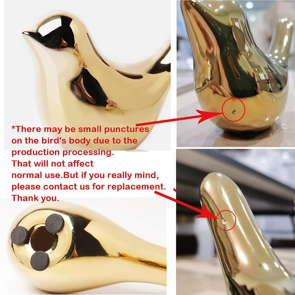 Small Birds Statues Gold Home Decor Modern Style Figurine Decorative Ornaments for Living Room, Bedroom, Office Desktop, Cabinets Extra Large-Golden