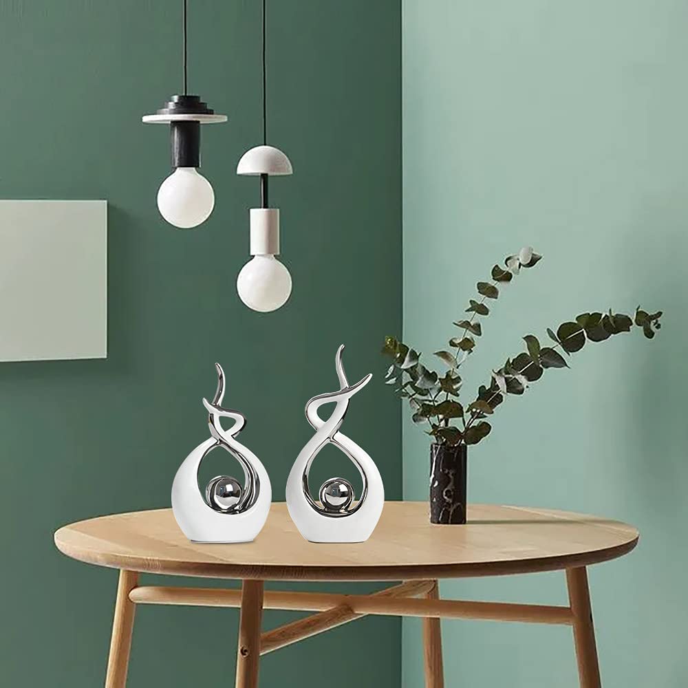 Ceramic Statue Figurine Green and Gold Small Home Decor