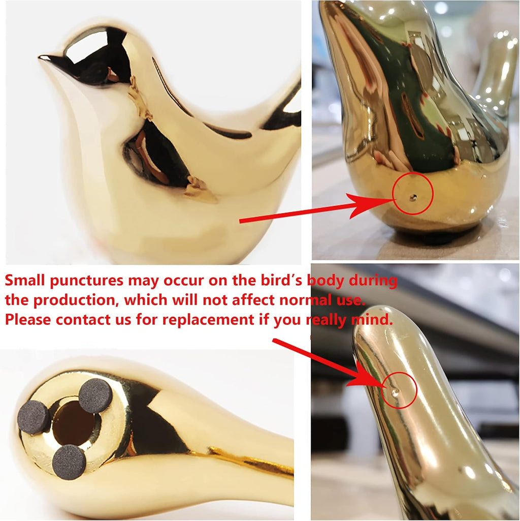 Small Birds Statues Gold Home Decor Modern Style Figurine Decorative Ornaments for Living Room, Bedroom, Office Desktop, Cabinets Extra Large-Golden